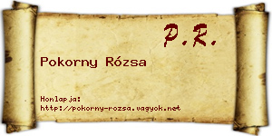 Pokorny Rózsa névjegykártya